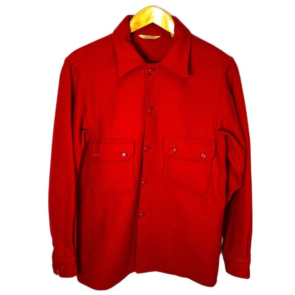 VTG Boy Scouts Of America Red Official Wool Amaquonsippi Shirt Jacket Chest Sz M - Picture 6 of 16
